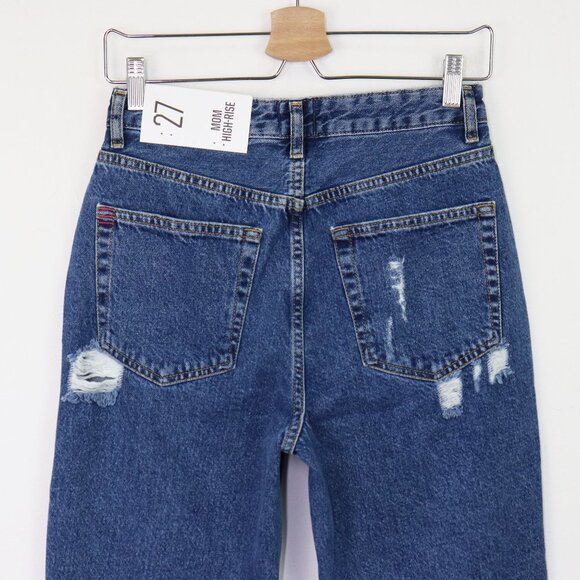 NWT BDG Urban Outfitters High-Waisted Mom Jean Rigid Denim Destroyed Medium Wash - Picture 10 of 10